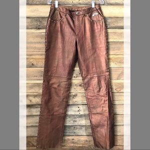 Harley Davidson copper color studded leather pant